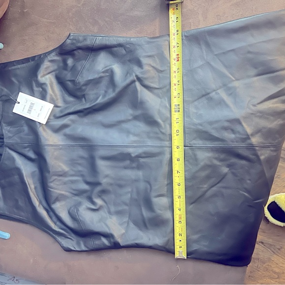 7For Mankind navy blue leather dress size large - Picture 6 of 8